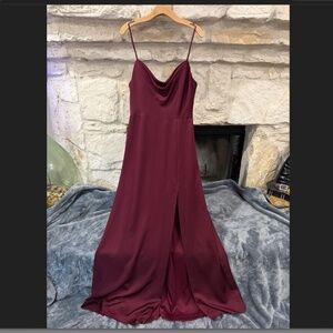 Hayley Paige Maroon Evening/Prom Gown, Size 12